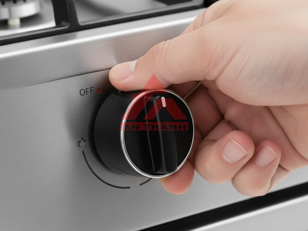 Bước 1: Khóa van gas ngay lập tức.